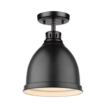  3602-FM BLK-BLK - Duncan Flush Mount in Matte Black with a Matte Black Shade